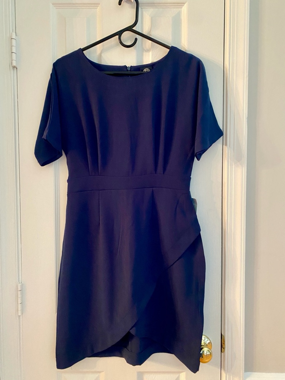 Bobeau Women’s Petite Navy Short Sleeve Sheath Dress